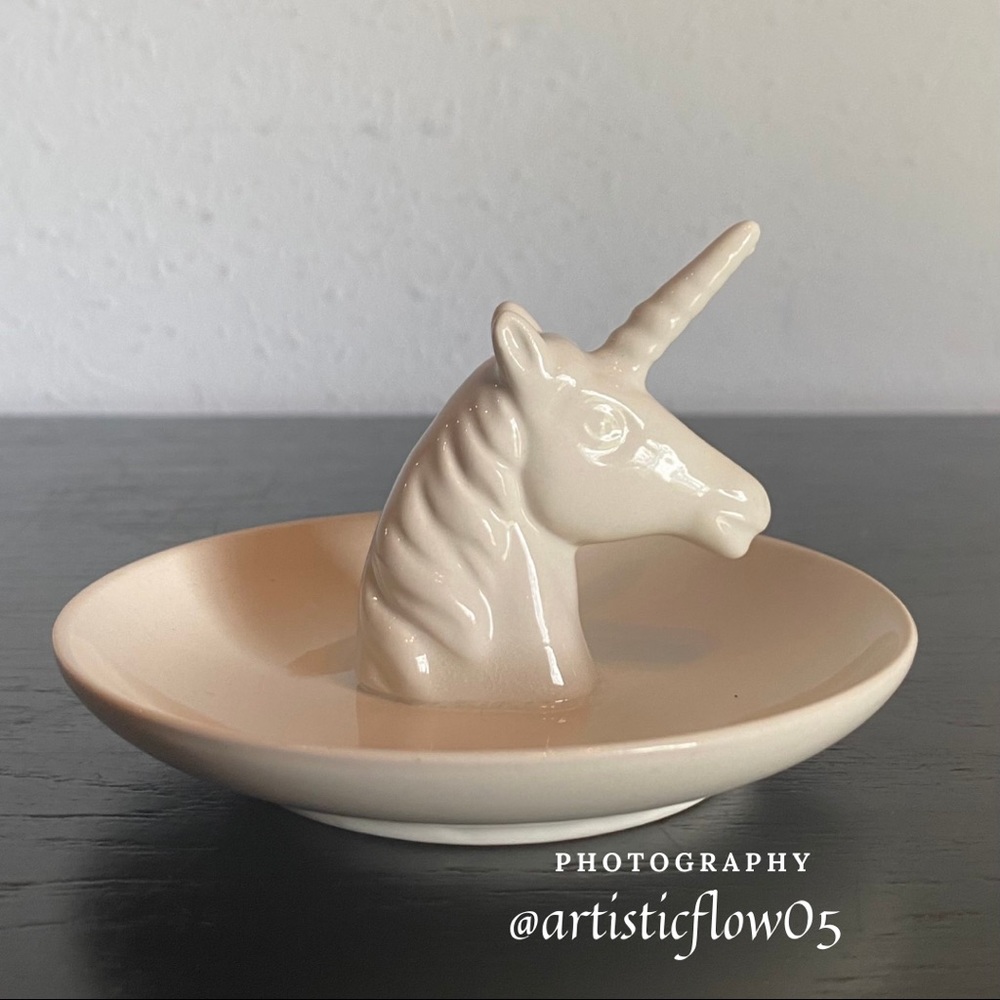 NEW! Ceramic Unicorn Trinket Tray Ring Holder